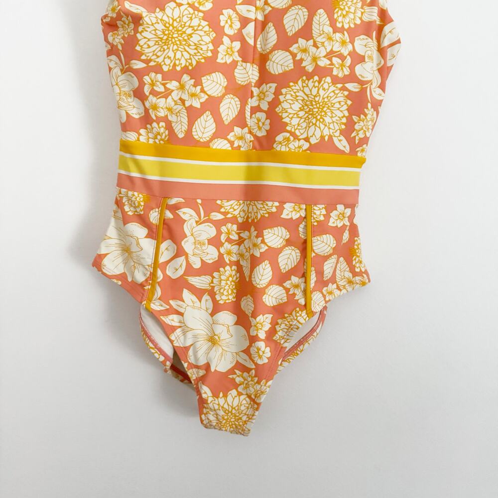 MATILDA JANE So Peachy One Piece Swimsuit Yellow Floral Medium M - Picture 4 of 7